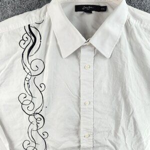 Sean John 3XL Long Sleeve White Button Up Shirt Urban Men Embroidered Y2K Adult